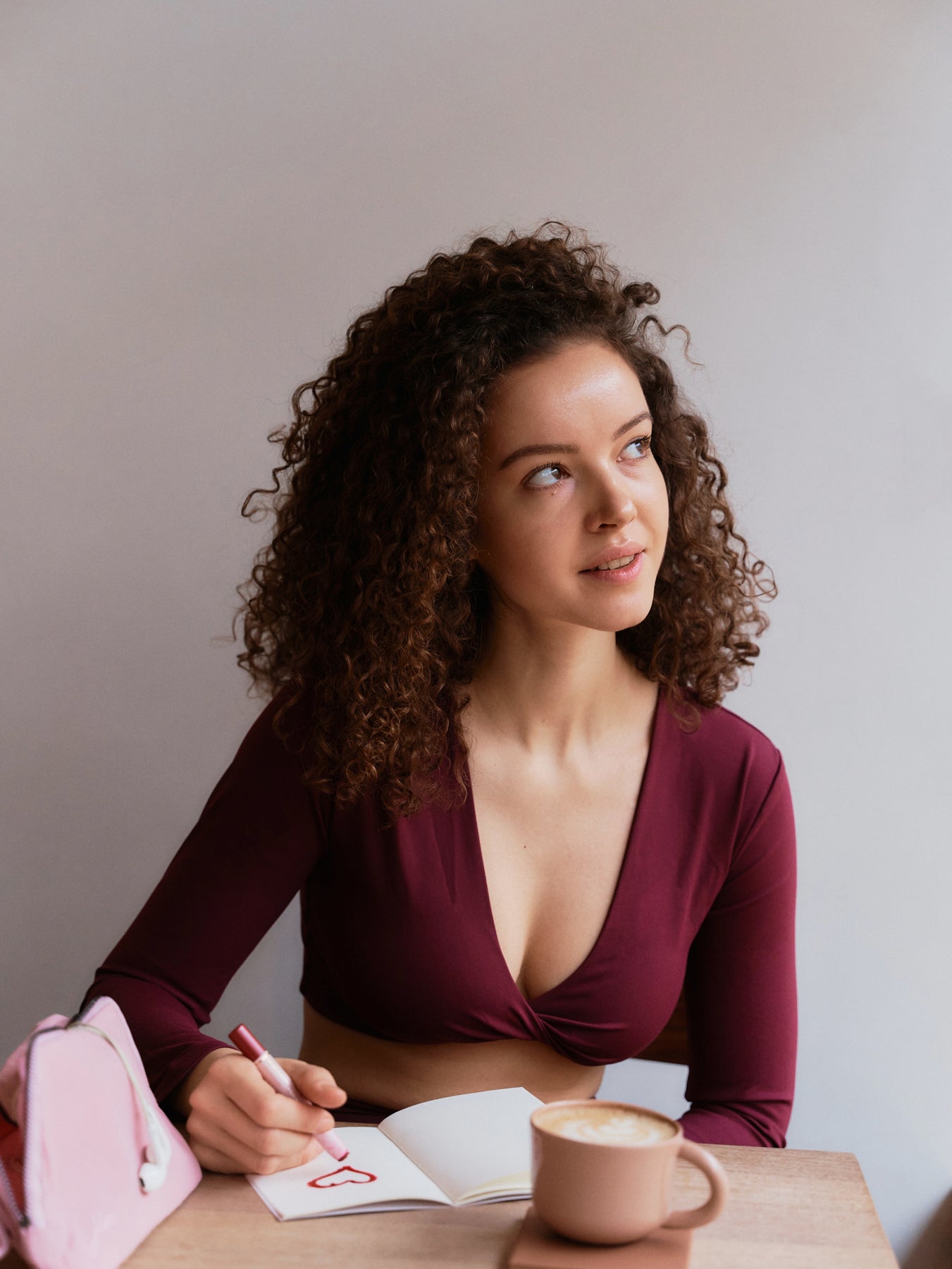 Luna Twist yoga top, Burgundy