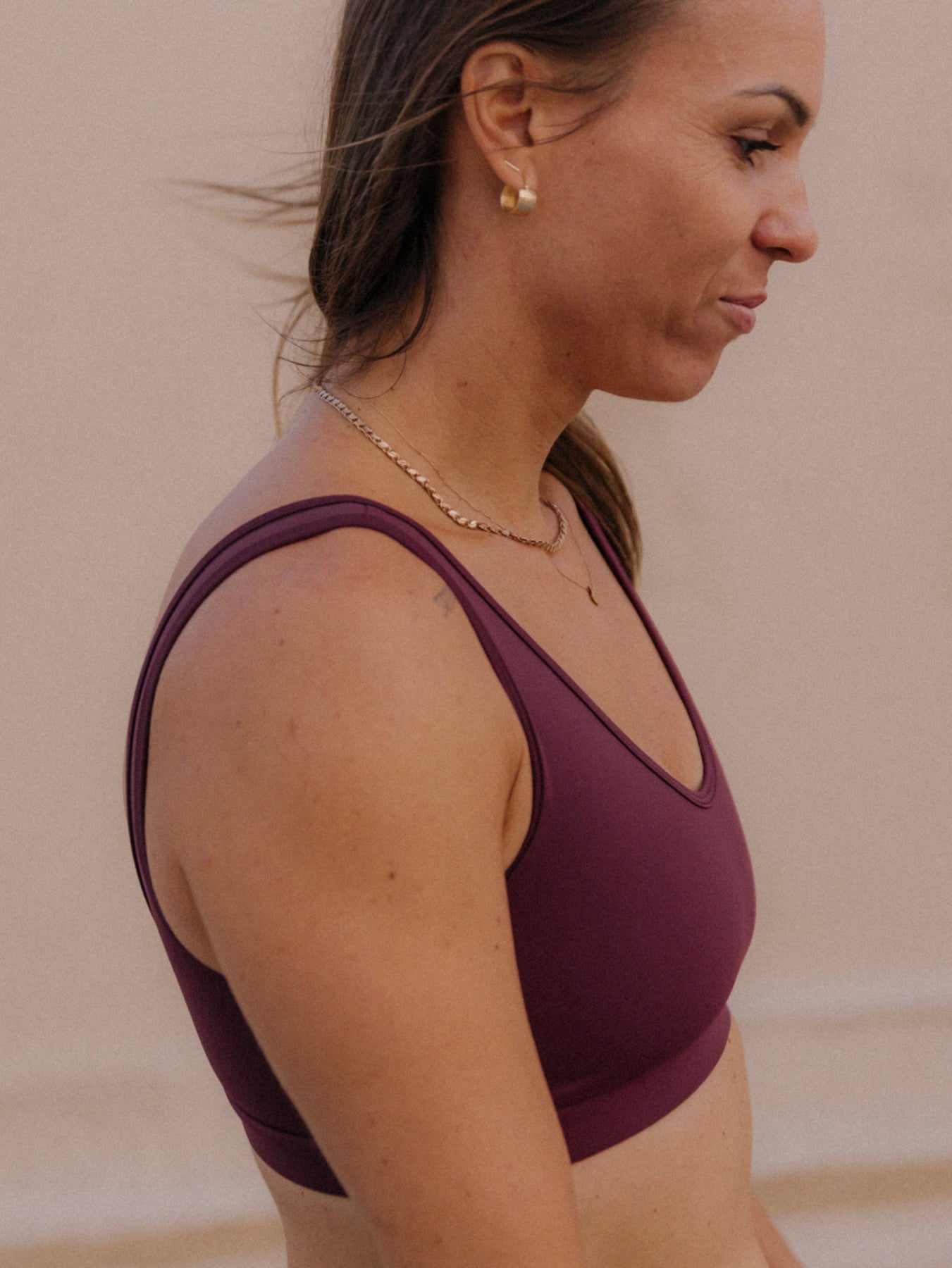 Control Yoga Bra, Burgundy