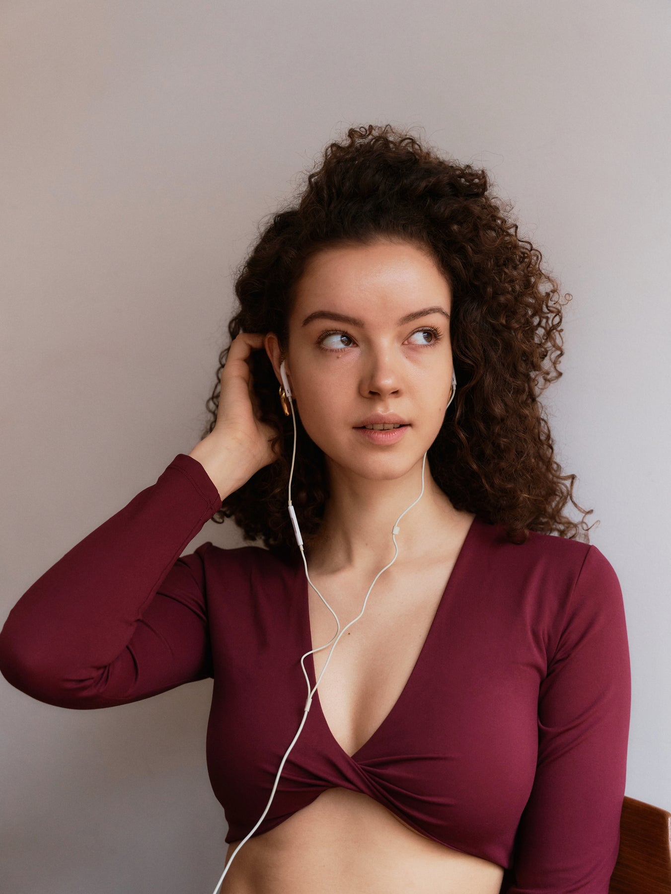 Luna Twist yoga top, Burgundy