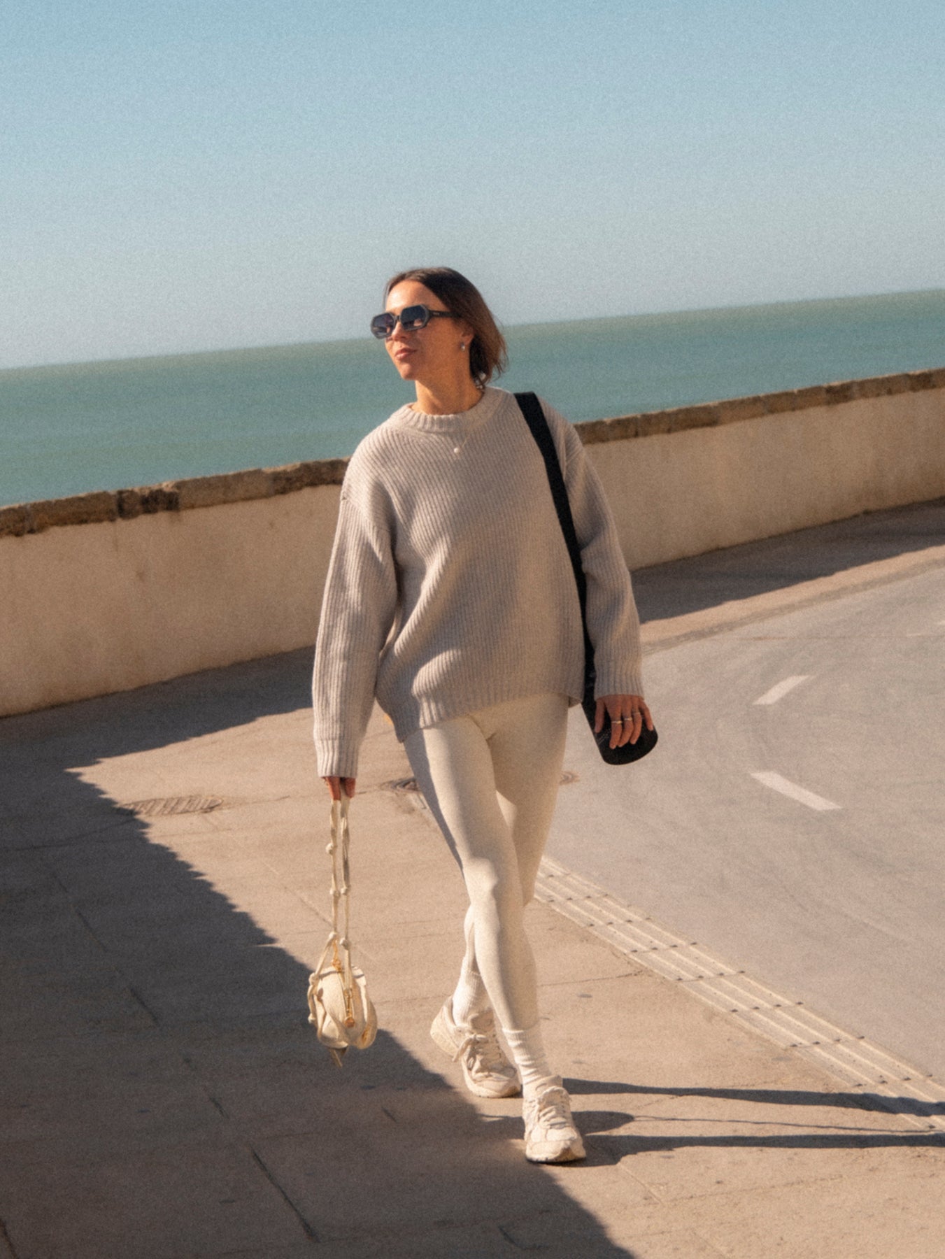 Merino Warm Heart Sweater, Soft Grey