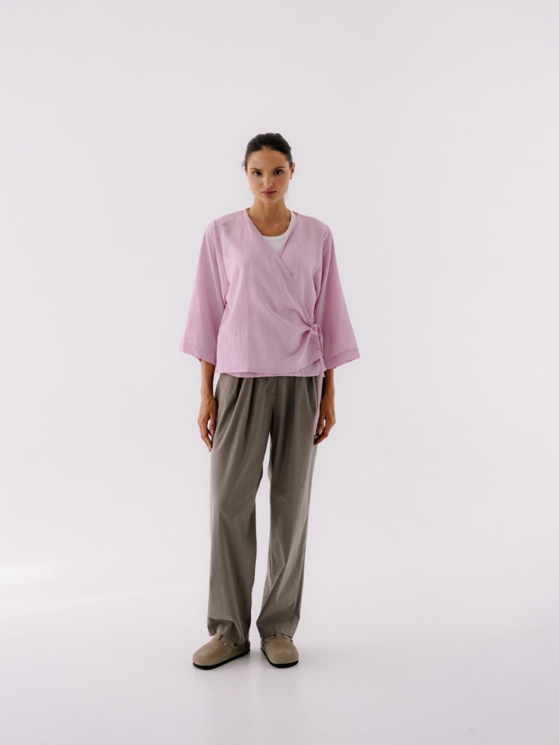 Reflection Wrap Blouse, Milkshake