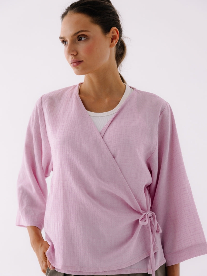 Reflection Wrap Blouse, Milkshake