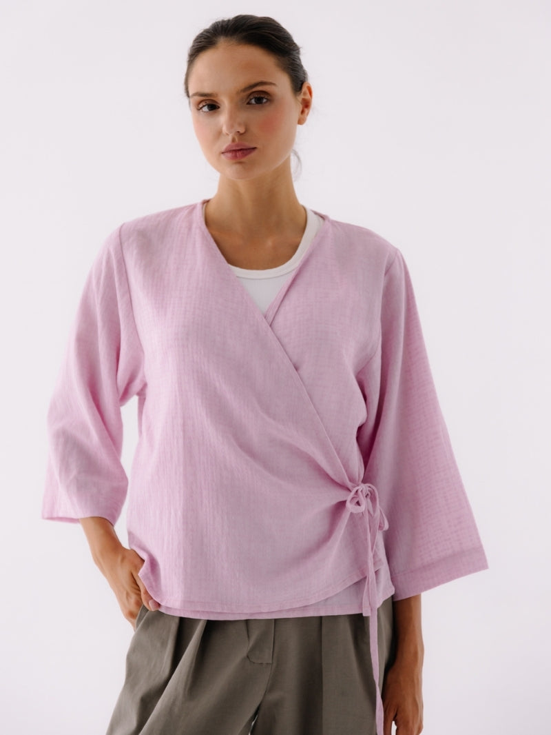 Reflection Wrap Blouse, Milkshake