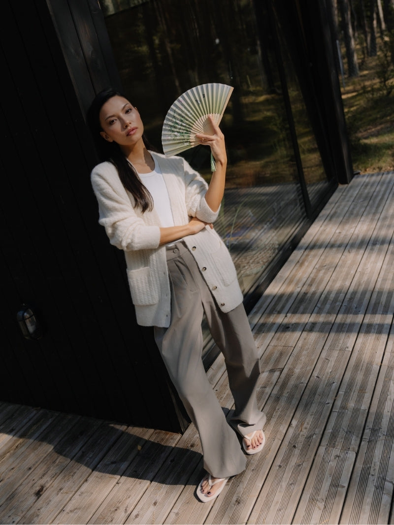 Ultra miękki sweter z wełną merino Yasumi, Vanilla Cloud