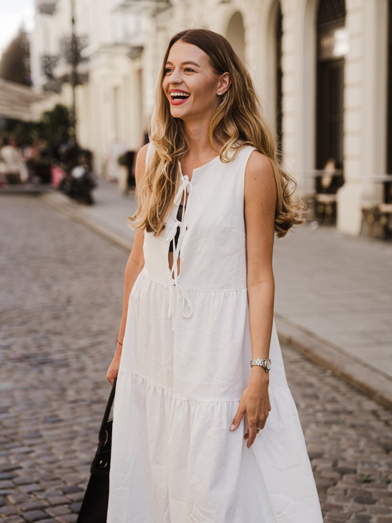 Calma Midi Dress, Ecru