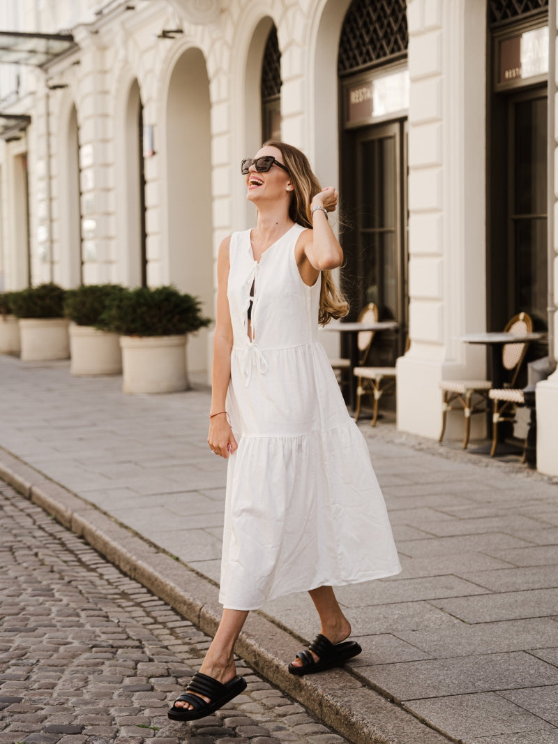 Calma Midi Dress, Ecru