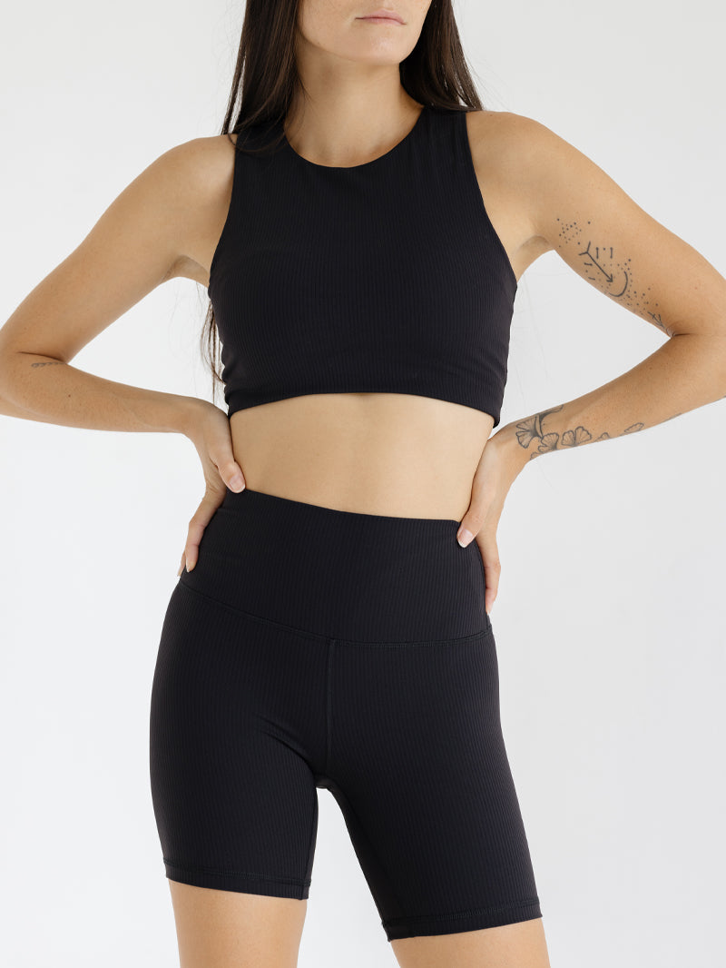 Ribbed Shorts, Black