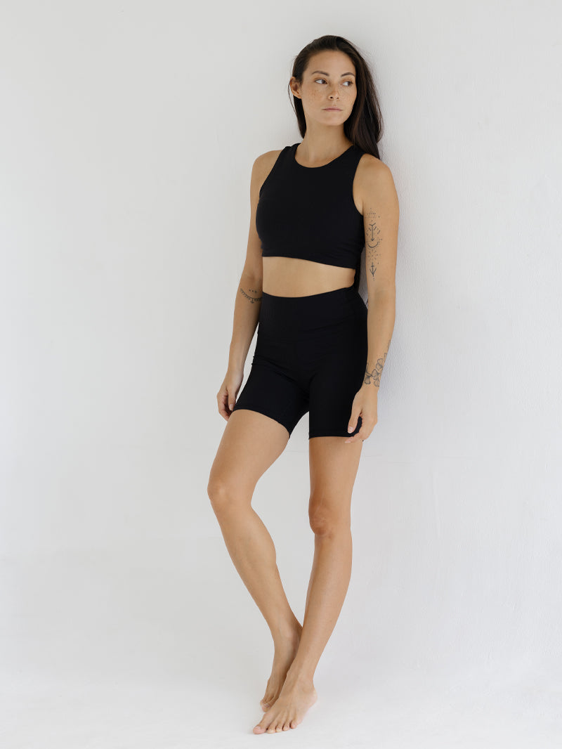 Ribbed Shorts, Black