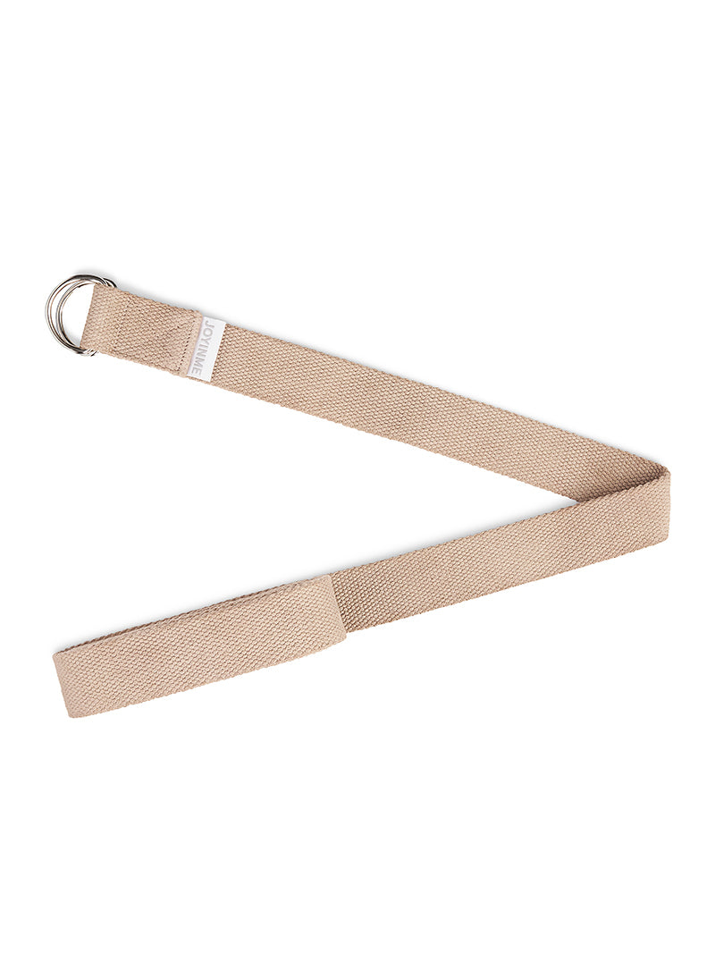 beżowy bawełniany pasek do jogi Hold Stretch - widok na materiał