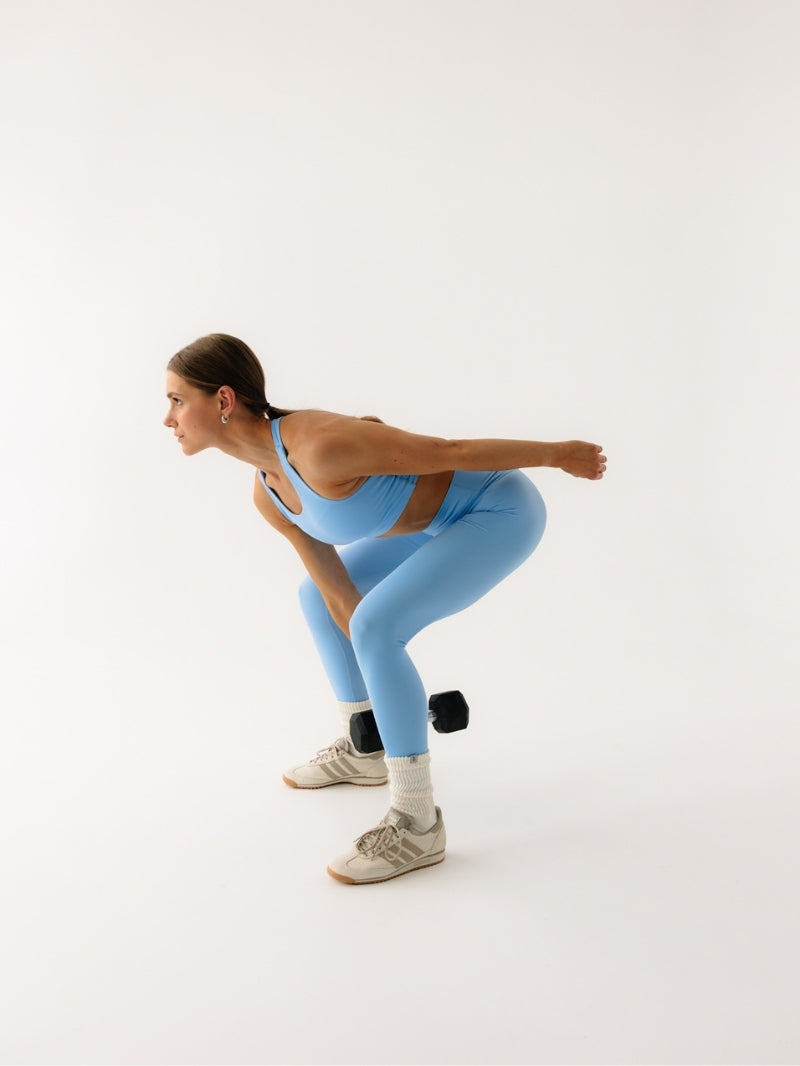 Błękitne legginsy do jogi 7/8 z wysokim stanem Oneness JOYINME