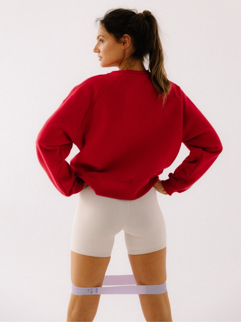 Szeroka bluza oversize w czerwonym odcieniu z serii Classic z haftem
Affirmation z wysokiej jakości bawełny - widok na plecy