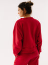 Szeroka, czerwona bluza oversize z serii Classic z haftem o skróconym fasonie