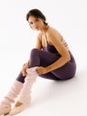 Fioletowe legginsy do jogi i ćwiczeń z wysokim stanem i przeszyciami Shape Ease