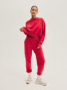 Luźne bawełniane spodnie dresowe, czerwone KIND