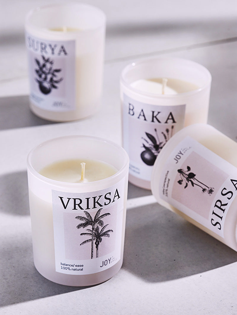 naturalna sojowa świeca do medytacji Sirsa - zestaw świec do asan