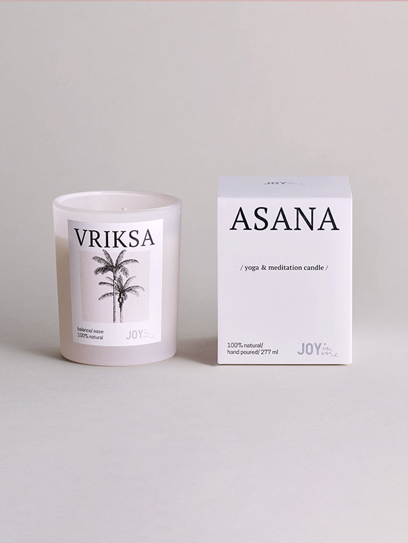 naturalna sojowa świeca do medytacji Vriksa - świeca w szklanym pojemniku