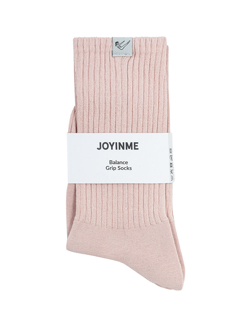 Różowe bawełniane skarpetki do pilatesu - zbliżenie na materiał