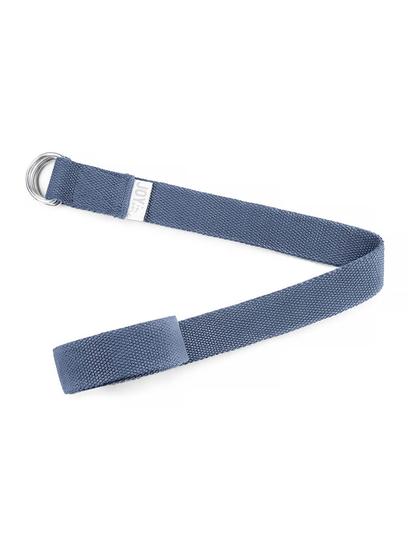 szary bawełniany pasek do jogi Hold Stretch - zwinięta forma