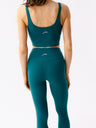 Zielony damski crop top do ćwiczeń Grace - widok na plecy