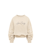 Masełkowa damska bluza oversize z napisem Sun Energy w kolekcji Forme