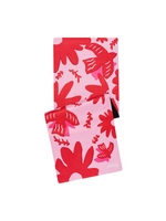 Różowa, antypoślizgowa kauczukowa mata do ćwiczeń jogi 3 mm z wzorem w ptaki i kwiaty - zbliżenie na kolory